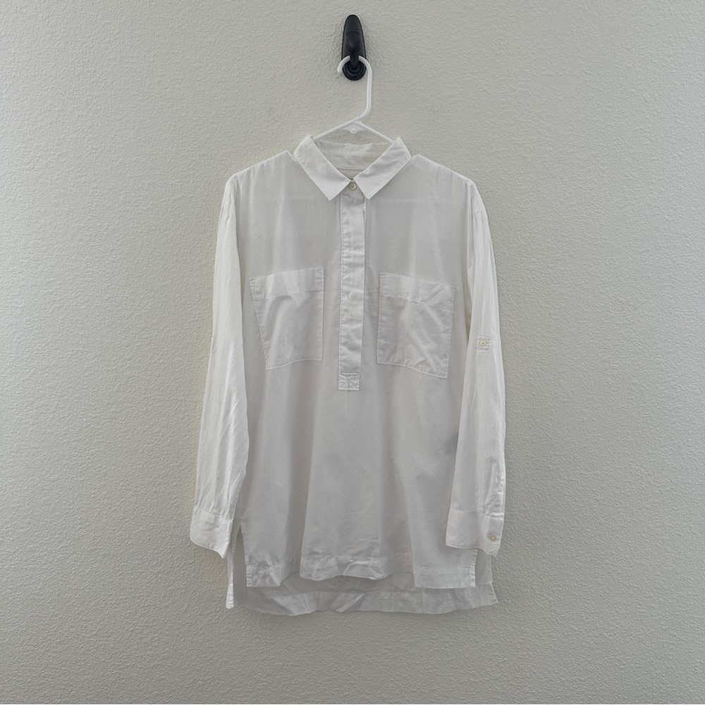 Banana Republic White Cotton‎ Popover Tunic Minimalist Medium